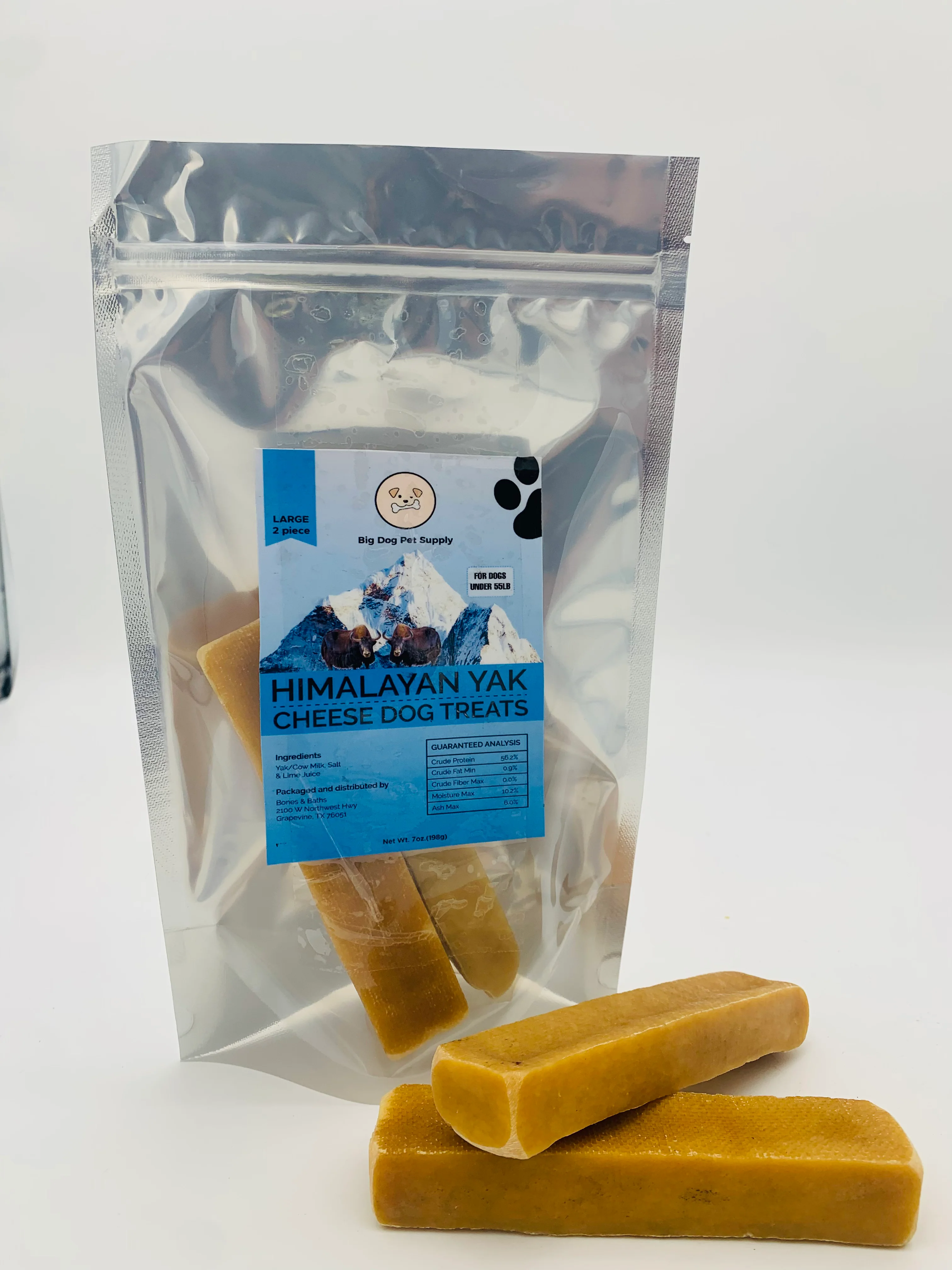 Big Dog Pet Supply Himalayan Yak Cheese Dog Treats-Large by Pieces - Montcarl