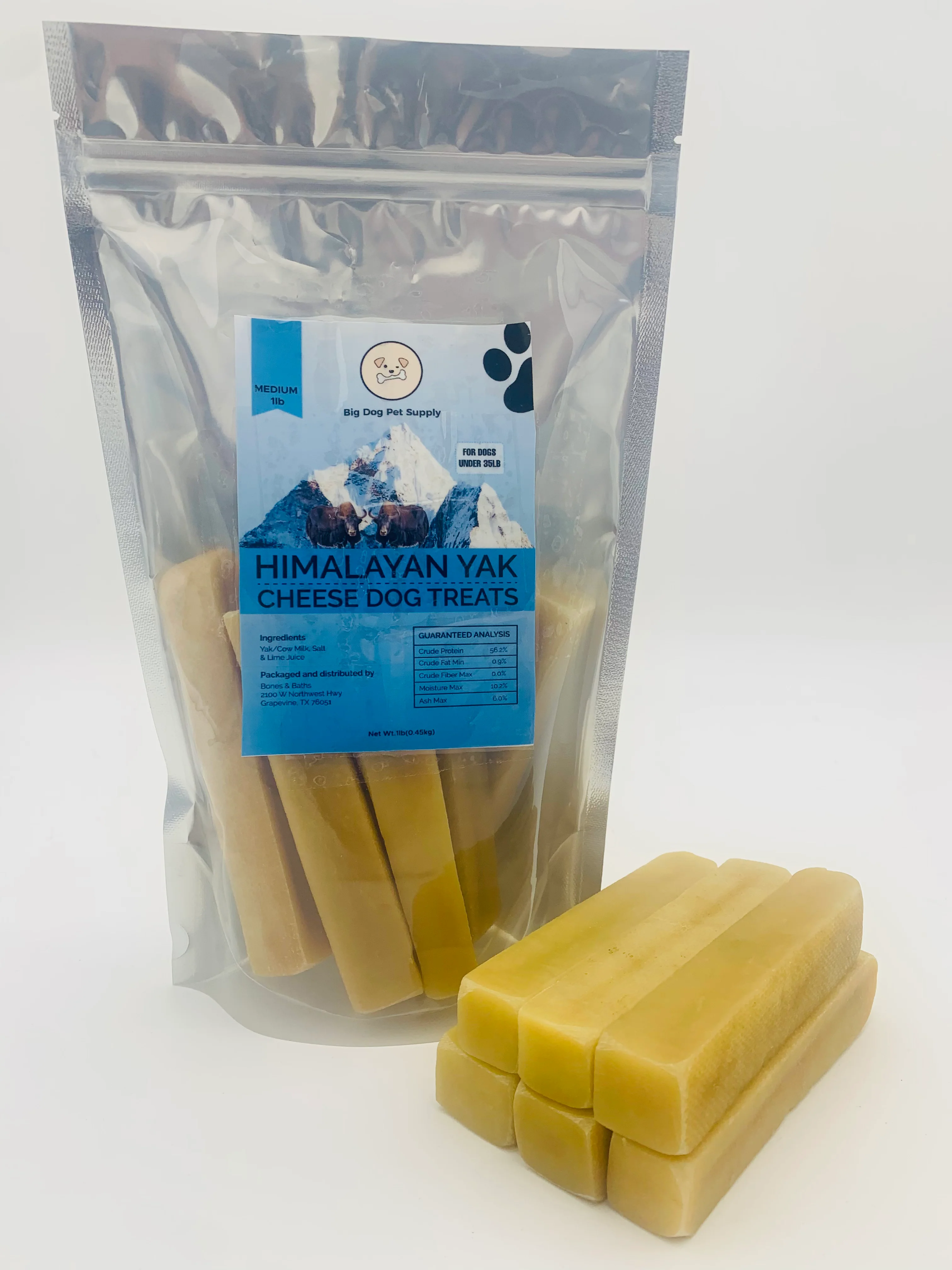 Big Dog Pet Supply Himalayan Yak Cheese Dog Treats-Medium - Montcarl