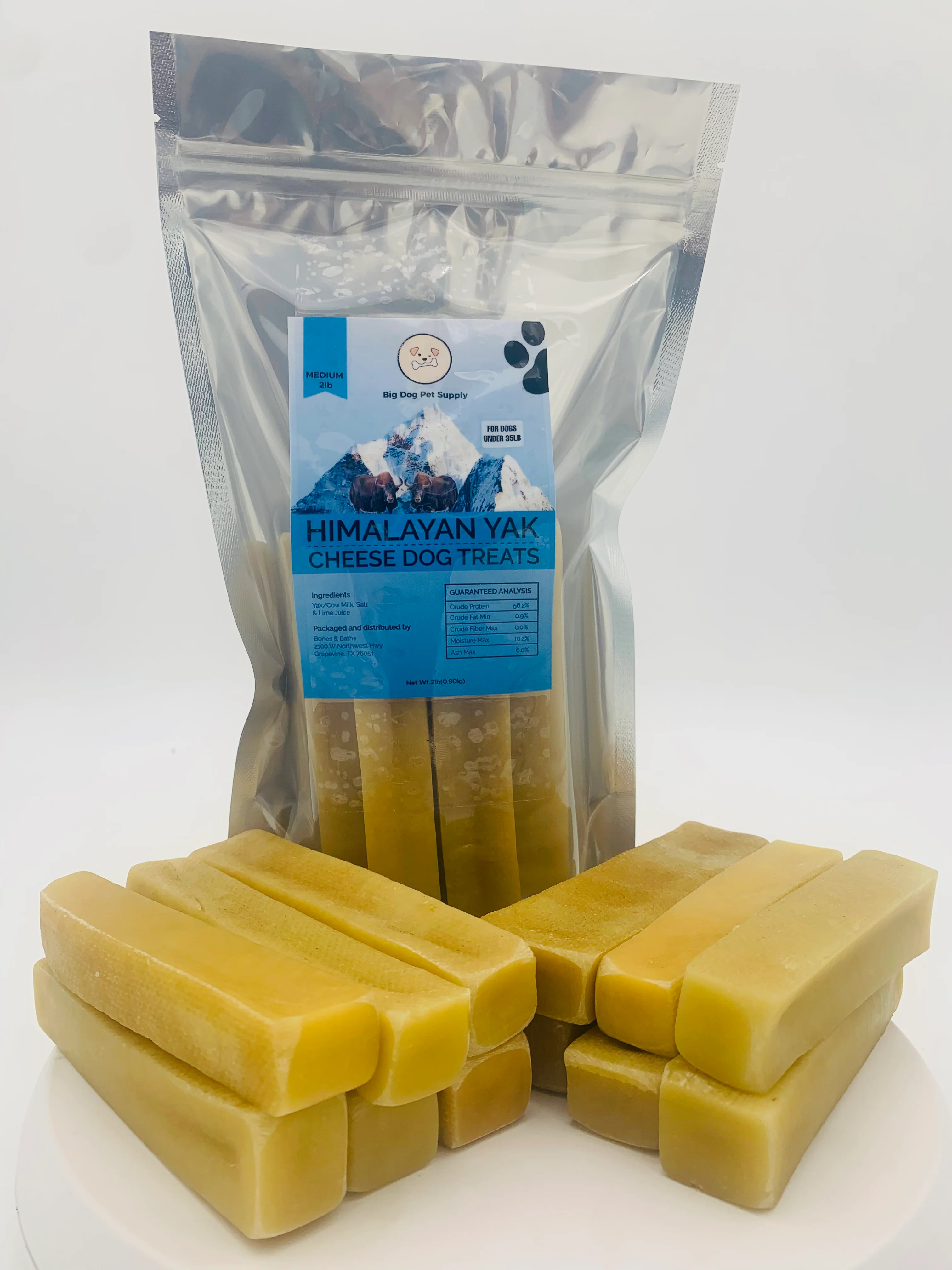 Big Dog Pet Supply Himalayan Yak Cheese Dog Treats-Medium - Montcarl